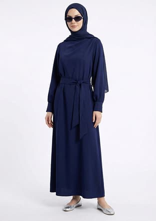 26Yt904 Kadın Lacivert Elbise - 3