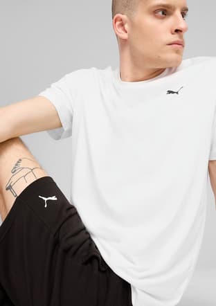 52590802 Erkek Beyaz Bisiklet Yaka T-shirt - 3