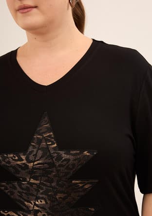 O6817 Kadın Siyah T-shirt - 4