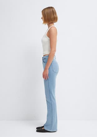 M101437-A3034 Kadın Mavi Jean Pantolon - 2