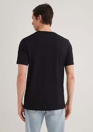 M067053-900 Erkek Siyah Baskılı T-shirt - 2