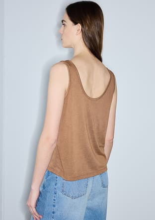 İPEKYOL - IS1260070170 Kadın Kahverengi Basic T-Shirt - 4