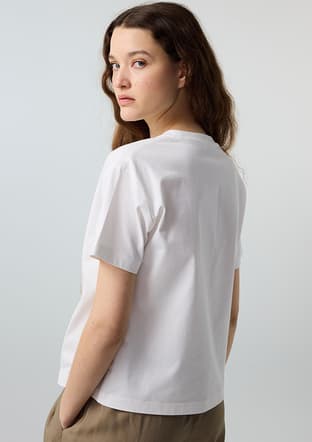 İPEKYOL - IS1260070168 Kadın Beyaz Baskılı T-Shirt - 4