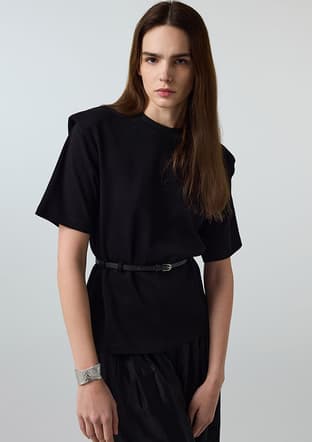 İPEKYOL - IS1260070263 Kadın Siyah Basic T-Shirt - 1