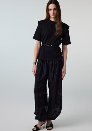 İPEKYOL - IS1260070263 Kadın Siyah Basic T-Shirt - 3