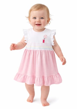 HARİBO - S26G4ELB801 Kız Çocuk Pembe Basic Elbise - 1