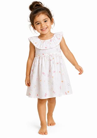 HARİBO - S26G1ELB210 Kız Çocuk Beyaz Basic Elbise - 1