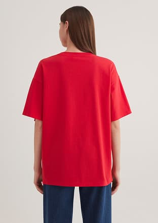 M1600843-82054 Kadın Kırmızı Baskılı T-shirt - 2