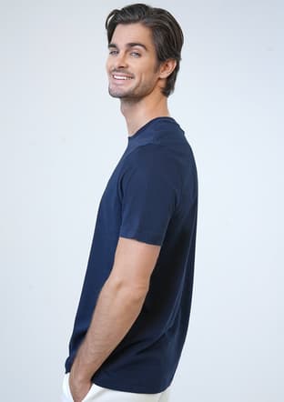 B33S10040 Erkek Lacivert Bisiklet Yaka T-shirt - 2
