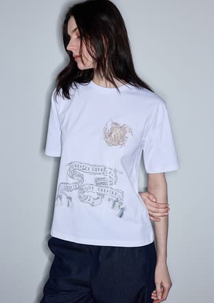  - IS1260070061 Kadın Beyaz Bisiklet Yaka T-Shirt - 1