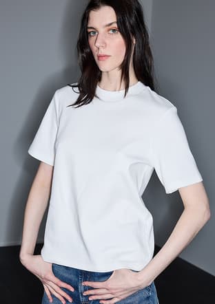 - IS1260070101 Kadın Ekru Bisiklet Yaka T-Shirt - 1