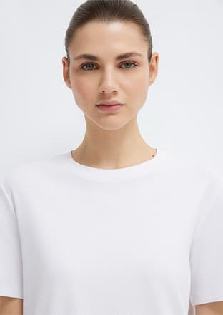  - M1612916-620 Kadın Beyaz Basic T-Shirt - 3