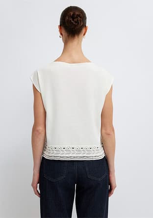  - M1613945-70057 Kadın Beyaz Kısa Kol T-Shirt - 2
