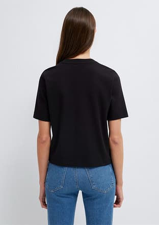  - M1614218-900 Kadın Siyah Basic T-Shirt - 2