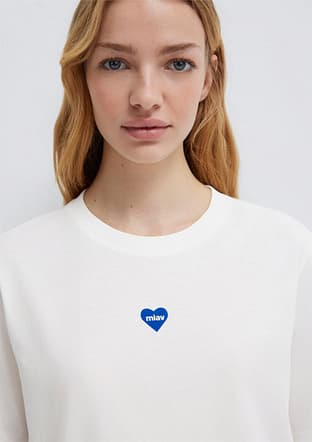 - M1614093-70057 Kadın Beyaz Baskılı T-Shirt - 3