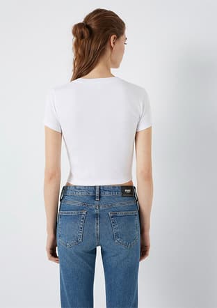  - M1613848-620 Kadın Beyaz Baskılı T-Shirt - 2