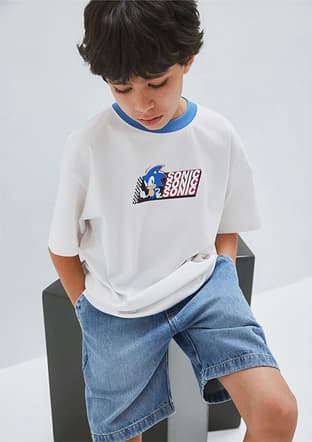  - M6610432-70057 Erkek Çocuk Beyaz Baskılı T-Shirt - 1