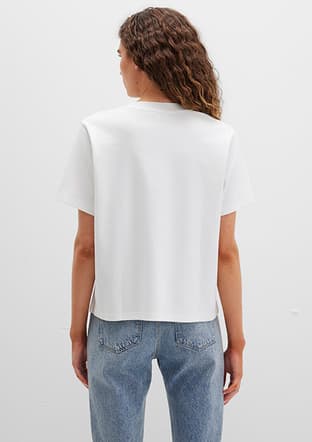  - M1612829-80194 Kadın Beyaz Baskılı T-Shirt - 2