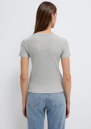  - M1613806-83096 Kadın Gri Basic T-Shirt - 2