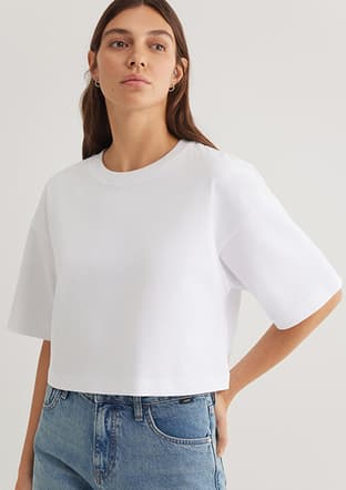  - M1612377-620 Kadın Beyaz Basic T-Shirt - 1