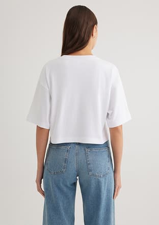  - M1612377-620 Kadın Beyaz Basic T-Shirt - 2