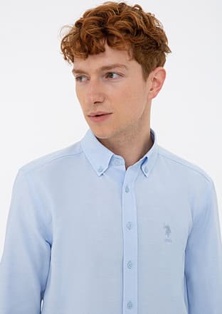 US POLO ASSN Erkek Mavi Slim Gömlek - 2