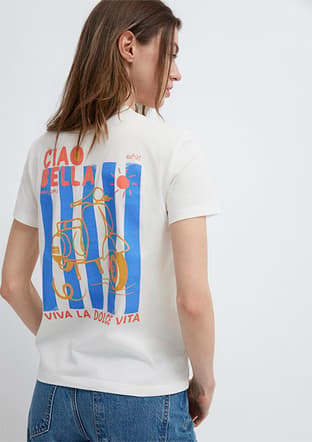 M1613988-70057 Kadın Beyaz Baskılı T-shirt - 2