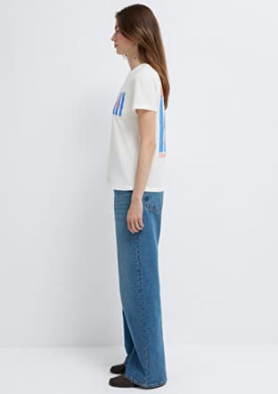 M1613988-70057 Kadın Beyaz Baskılı T-shirt - 4