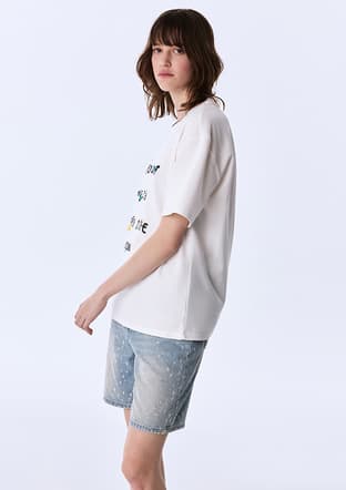 Ts1260070135 Kadın Beyaz Kısa Kol T-shirt - 4