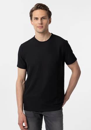 Ts1014000434 Erkek Siyah O Yaka T-shirt - 1