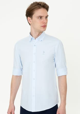 US POLO ASSN Erkek Beyaz Dokma Gömlek - 1
