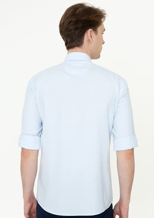 US POLO ASSN Erkek Beyaz Dokma Gömlek - 4