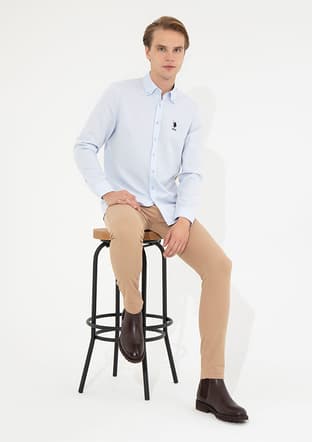 US POLO ASSN Erkek Mavi Uzun Kol Gömlek - 2
