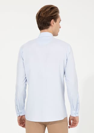 US POLO ASSN Erkek Mavi Uzun Kol Gömlek - 3