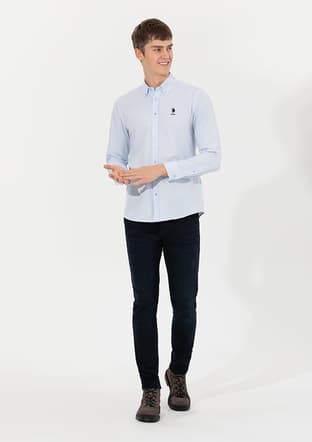 US POLO ASSN Erkek Beyaz Dokma Gömlek - 2