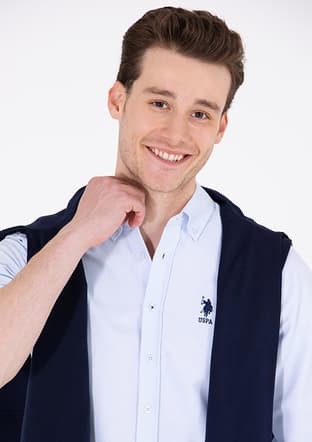 US POLO ASSN Erkek Mavi Dokma Gömlek - 2