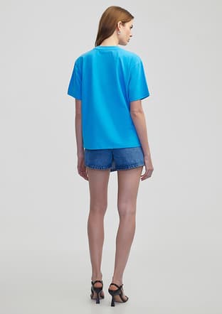 Is1250070261 Kadın Mavi T-shirt - 3