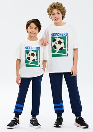 Sk2610079-3855 Erkek Çocuk Beyaz Oversize T-shirt - 1