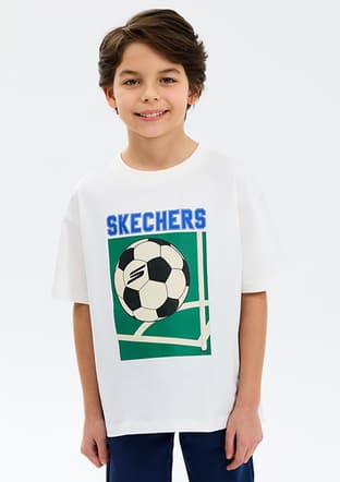 Sk2610079-3855 Erkek Çocuk Beyaz Oversize T-shirt - 2