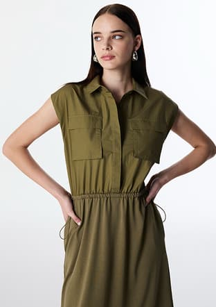 Ts1250002484 Kadın Yeşil Elbise - 2