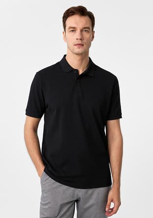 Ts1014000432 Erkek Siyah Polo Yaka T-shirt - 1