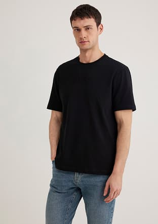M0612644-900 Erkek Siyah Baskılı T-shirt - 1