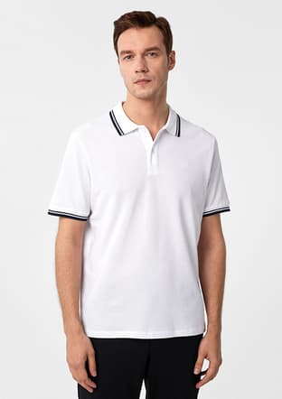 Ts1014000429 Erkek Beyaz Polo Yaka T-shirt - 1