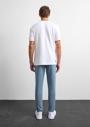 B35W10008 Erkek Beyaz Bisiklet Yaka T-shirt - 2