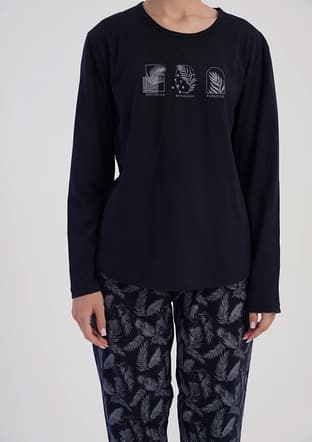 5031690023 Kadın Lacivert Pijama - 3