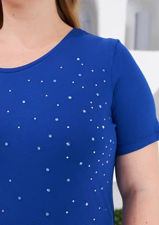 O6636 Kadın Çok Renkli Kısa Kol T-shirt - 3