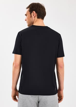 S2510017-013 Erkek Siyah Baskılı T-shirt - 3