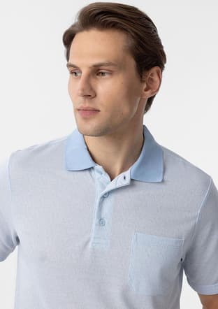 Ts1014000423 Erkek Mavi Polo Yaka T-shirt - 3