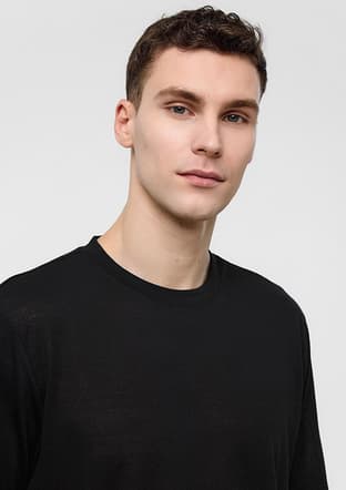 B34S10016 Erkek Siyah Bisiklet Yaka T-shirt - 3