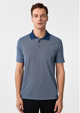 Ts1014000422 Erkek Lacivert Polo Yaka T-shirt - 1